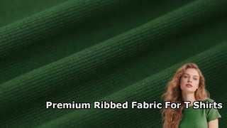 Custom Ribbed T Shirt Fabric 95% Cotton 5% Spandex Fabric Clothing Knitted Fabric
