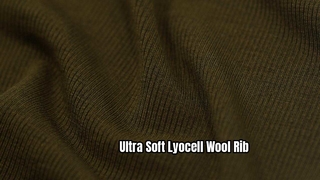 Premium 2x2 Rib Knit Fabric Smooth Lyocell Wool Blend